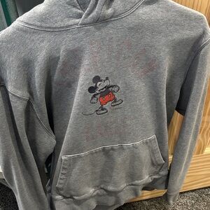 American Eagle Outfitters Gray Hoodie with Mickey Mouse Graphic